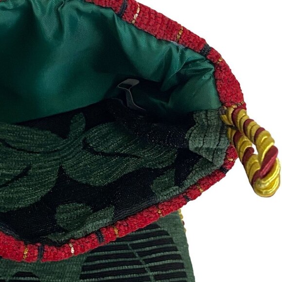 Christmas Tapestry Stocking with Bell Red Green Scroll by Season's Design - Picture 6 of 8